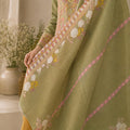 Olive Blossom Handcrafted Embroidered Suit Set