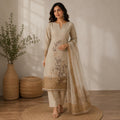 Pearl Bloom Handcrafted Embroidered Suit Set