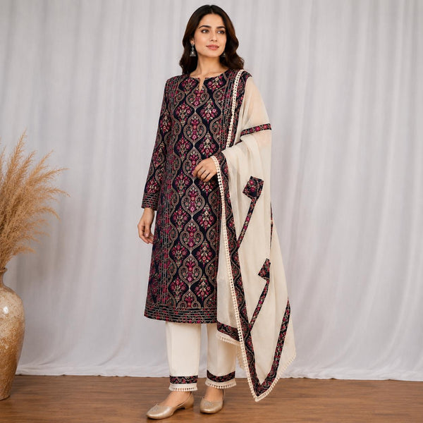Noir Gulbahar Embroidered Suit Set