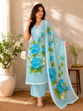 Floral Print 3-Piece Cotton  Suit Set
