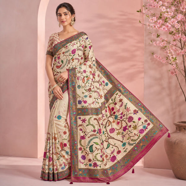 Heritage Kalamkari Floral Saree