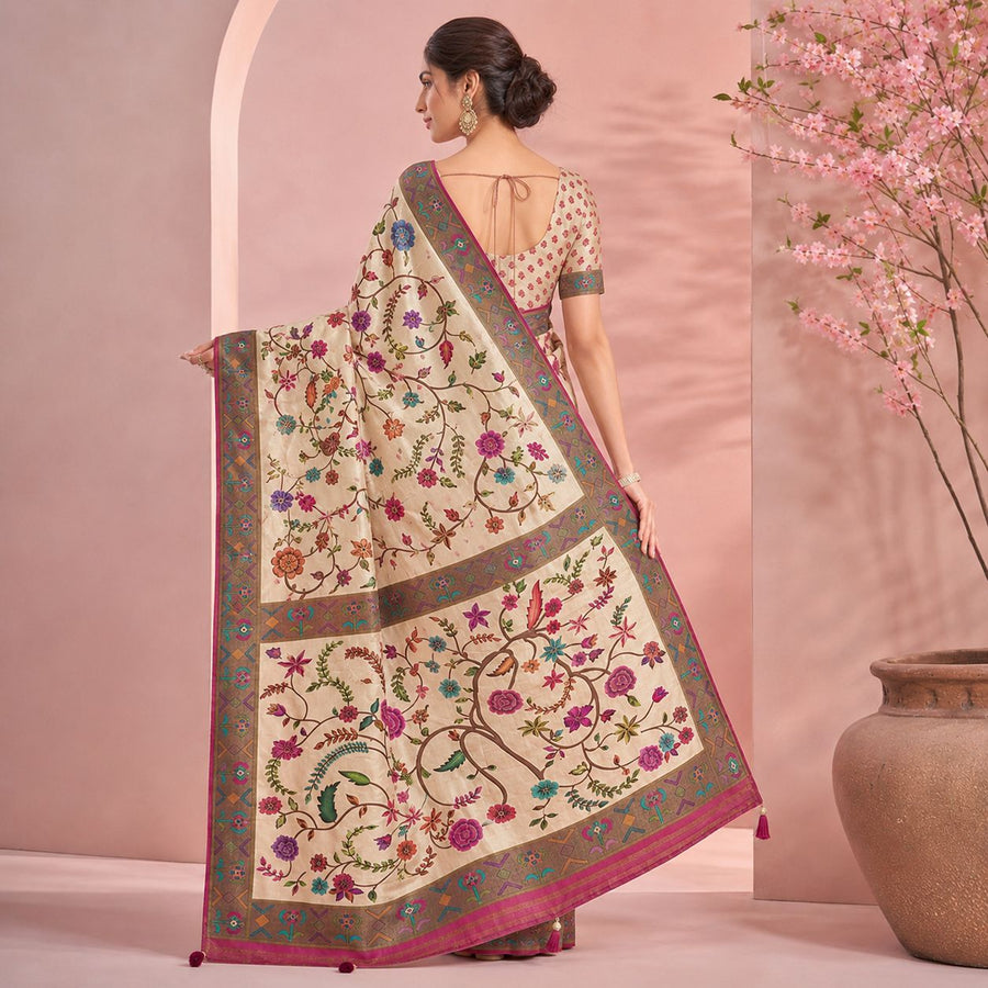 Heritage Kalamkari Floral Saree