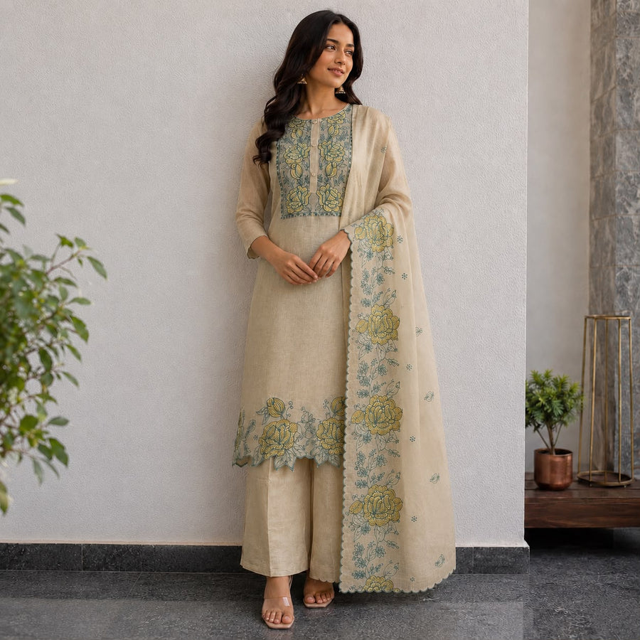 Floral Embroidered Salwar Suit Set