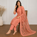 Embroidered 3-Piece Kurta Set with Scalloped Dupatta