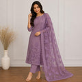 Embroidered 3-Piece Kurta Set with Scalloped Dupatta