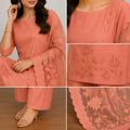 Embroidered 3-Piece Kurta Set with Scalloped Dupatta