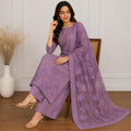 Embroidered 3-Piece Kurta Set with Scalloped Dupatta