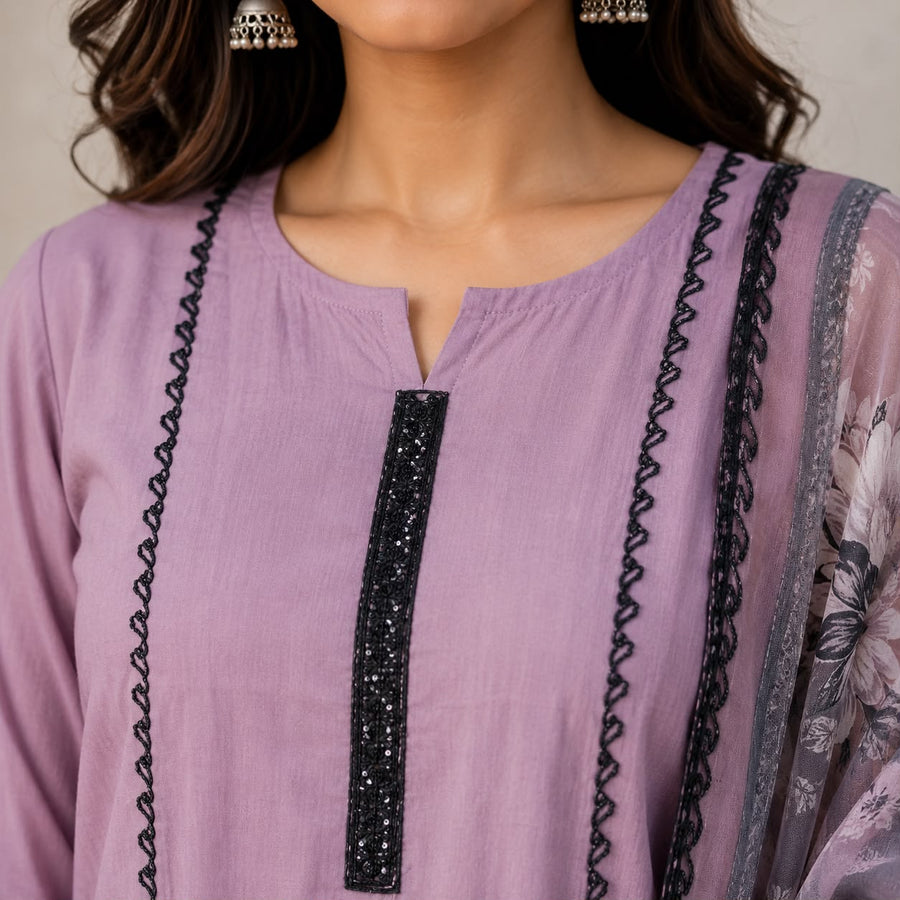 Organza Crape Suit Set