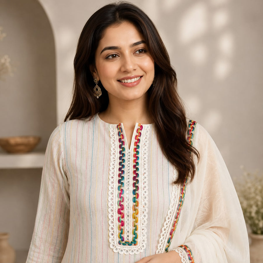 Floral Hand-Painted Suit Set