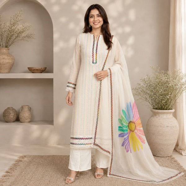 Floral Hand-Painted Suit Set
