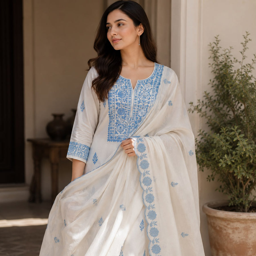 Embroidered Mal Cotton Suit