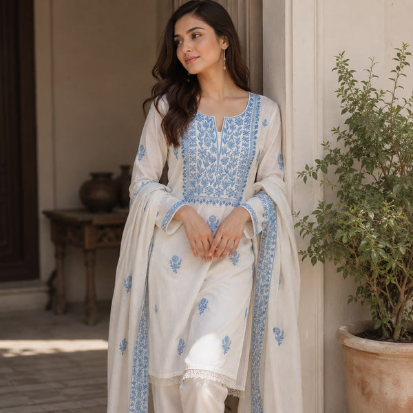 Embroidered Mal Cotton Suit