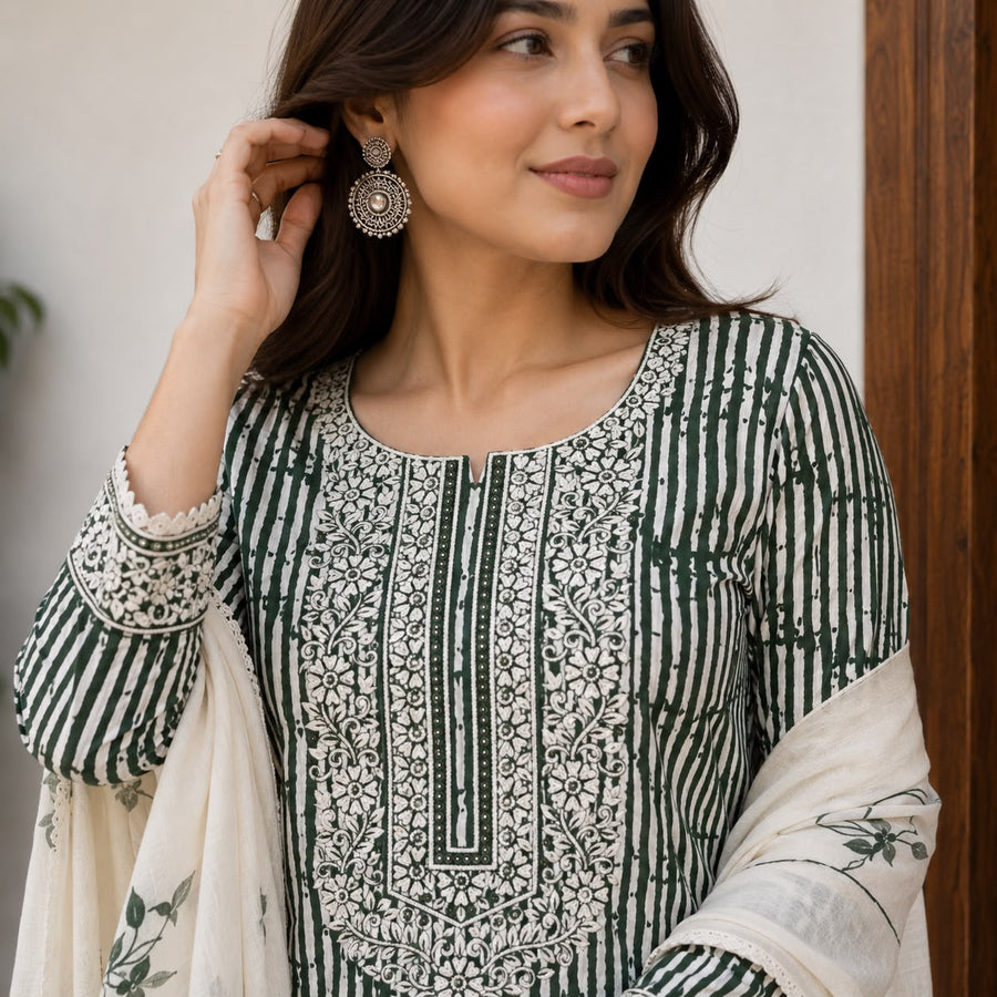 Floral Cotton  Suit
