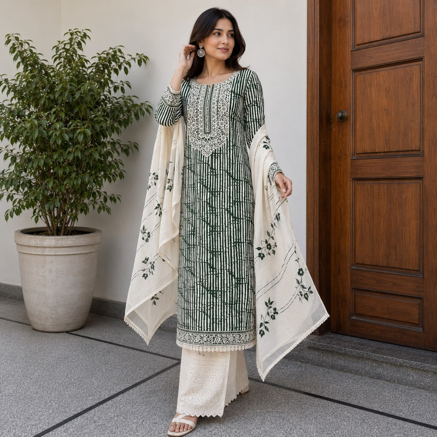 Floral Cotton  Suit