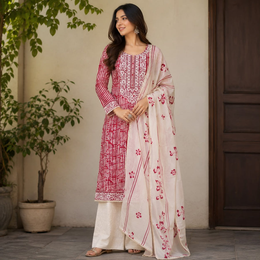 Floral Cotton  Suit