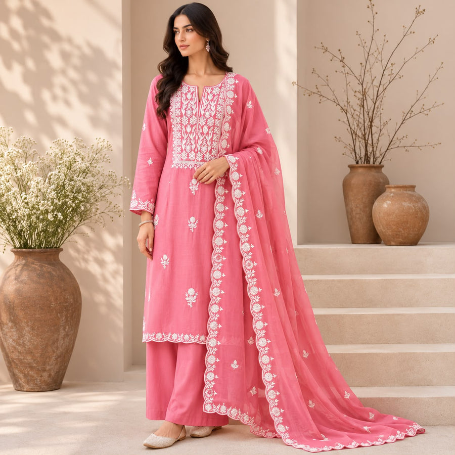 Embroidered Mal Cotton Suit