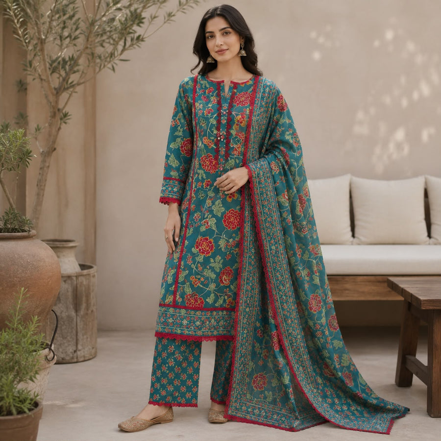Traditional Printed Suit Set.