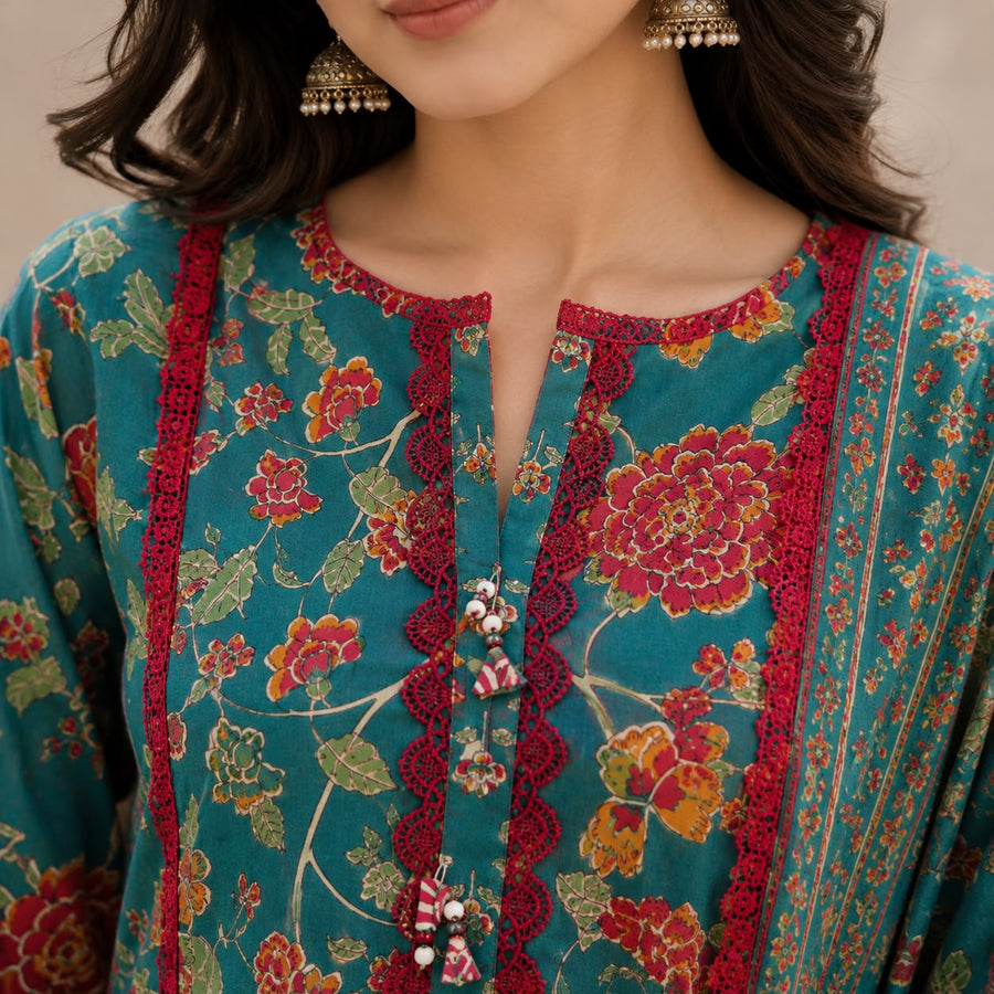 Traditional Printed Suit Set.