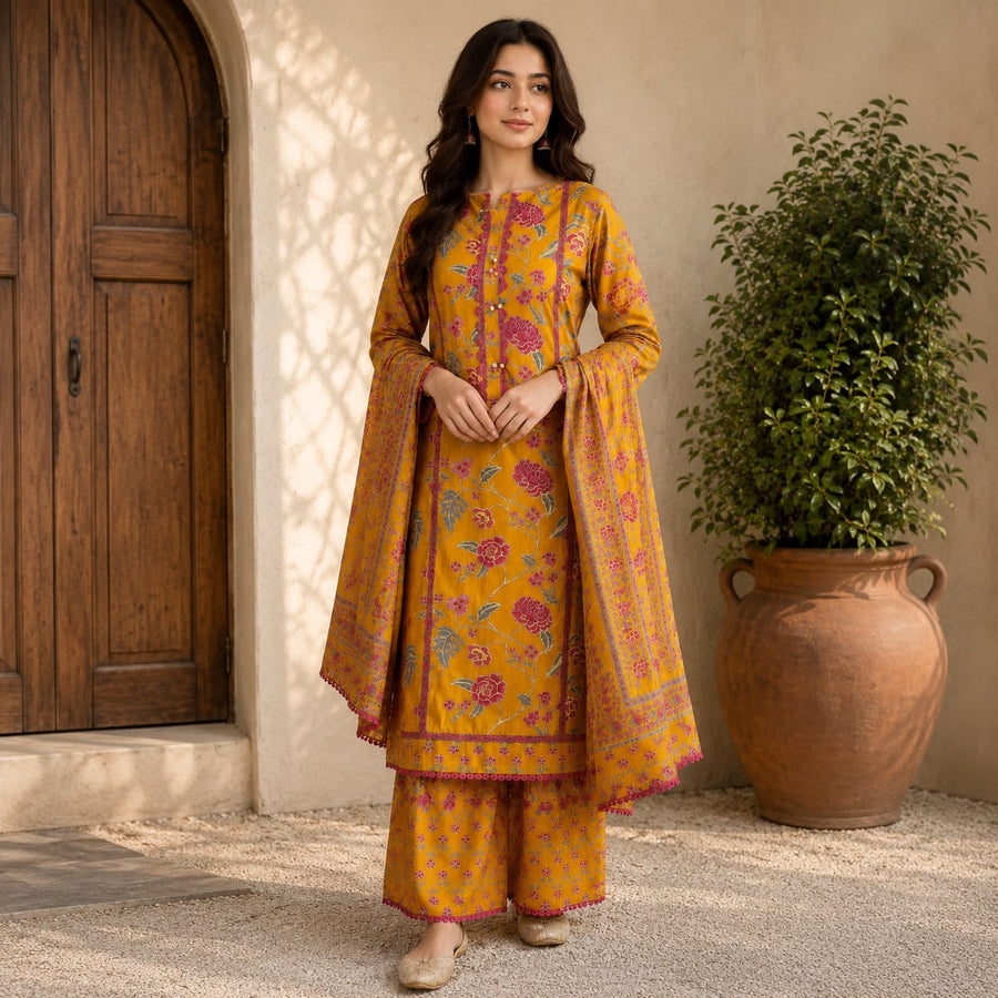 Traditional Printed Suit Set.