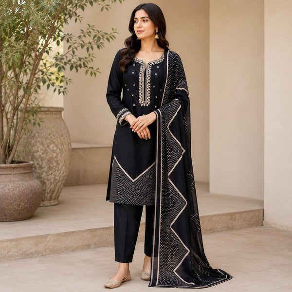 Geometric Print Modal Suit