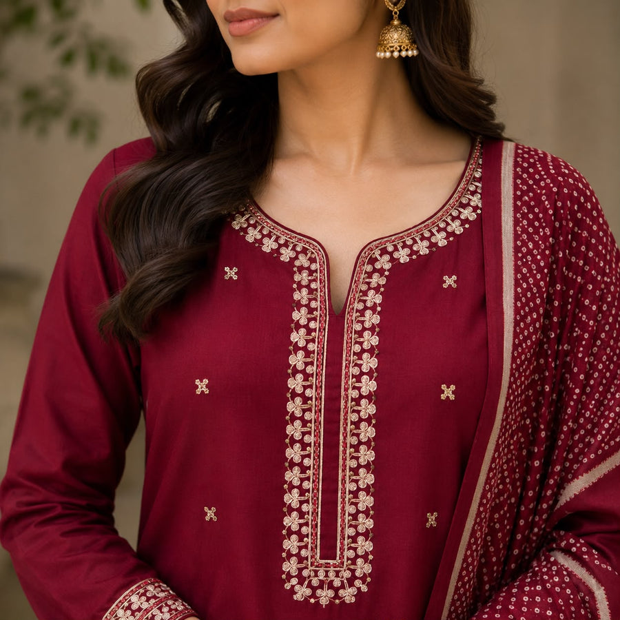 Geometric Print Modal Suit
