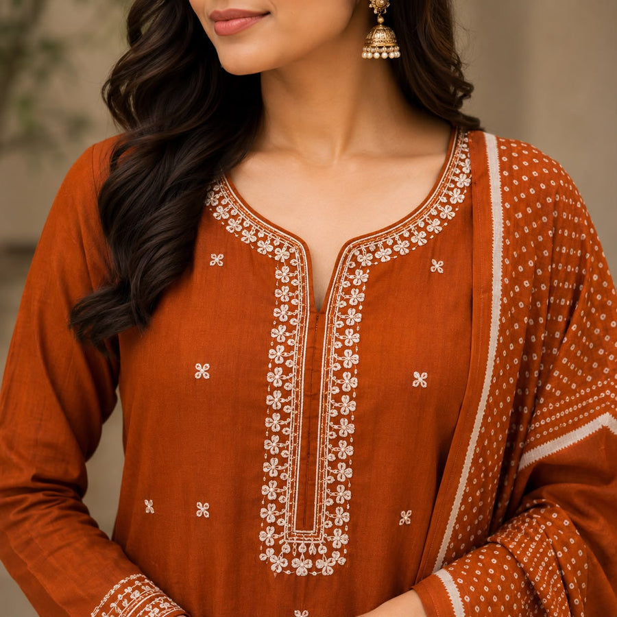 Geometric Print Modal Suit