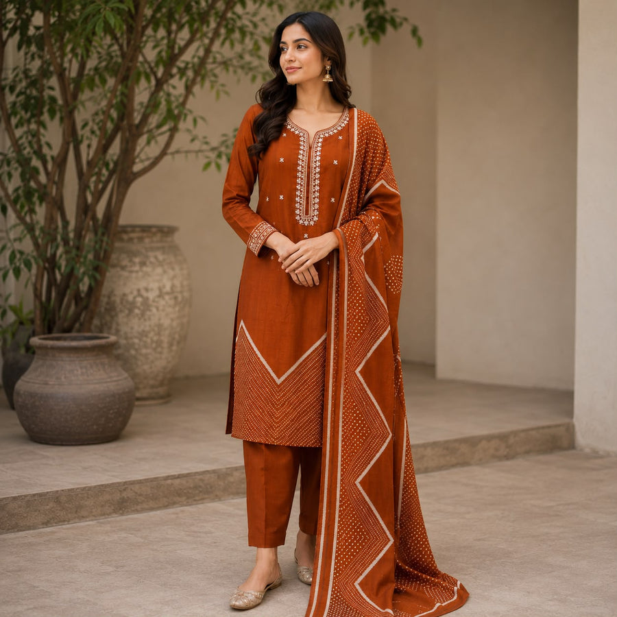 Geometric Print Modal Suit