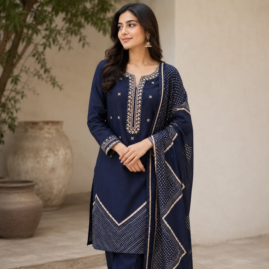 Geometric Print Modal Suit