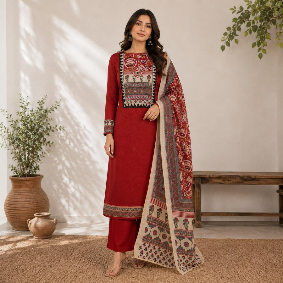 Mehar Printed Cotton-Silk Suit Set