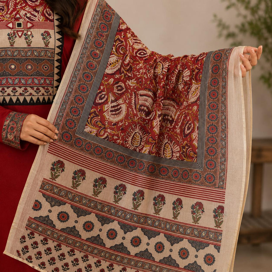Mehar Printed Cotton-Silk Suit Set