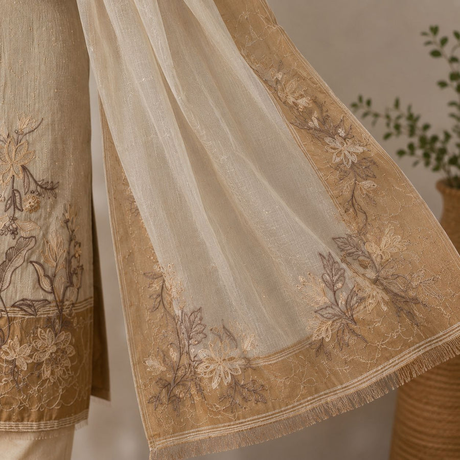 Pearl Bloom Handcrafted Embroidered Suit Set