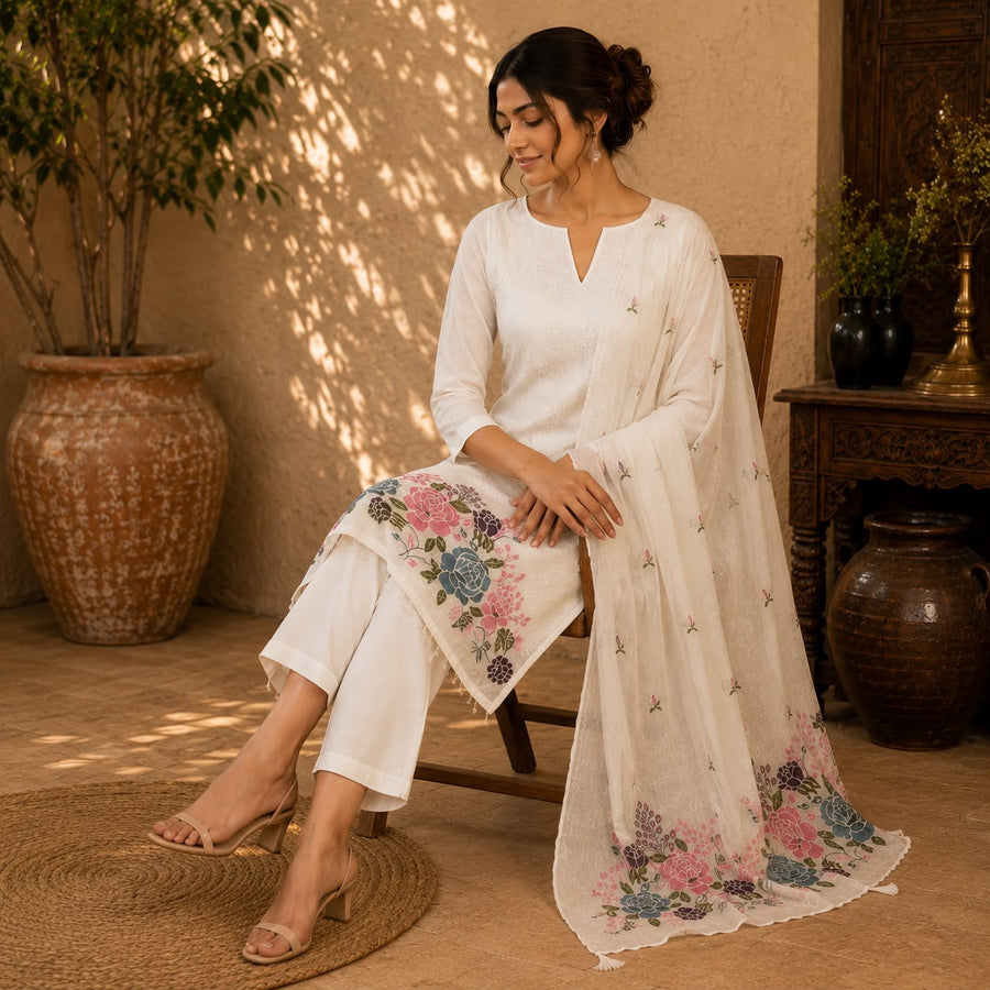 Gulnar Handcrafted Cotton Suit Set