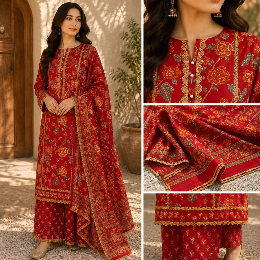 Traditional Printed Suit Set.