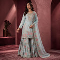 Embroidered Kurta Sharara Set