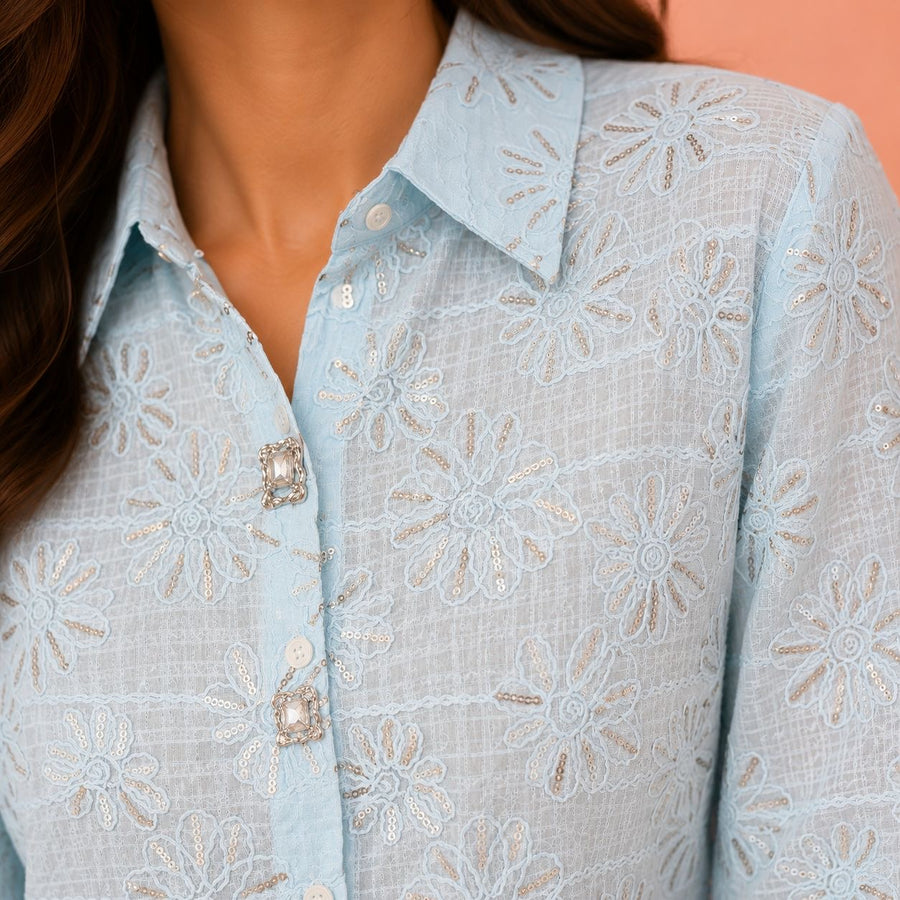 Blue/White Cotton Shirt